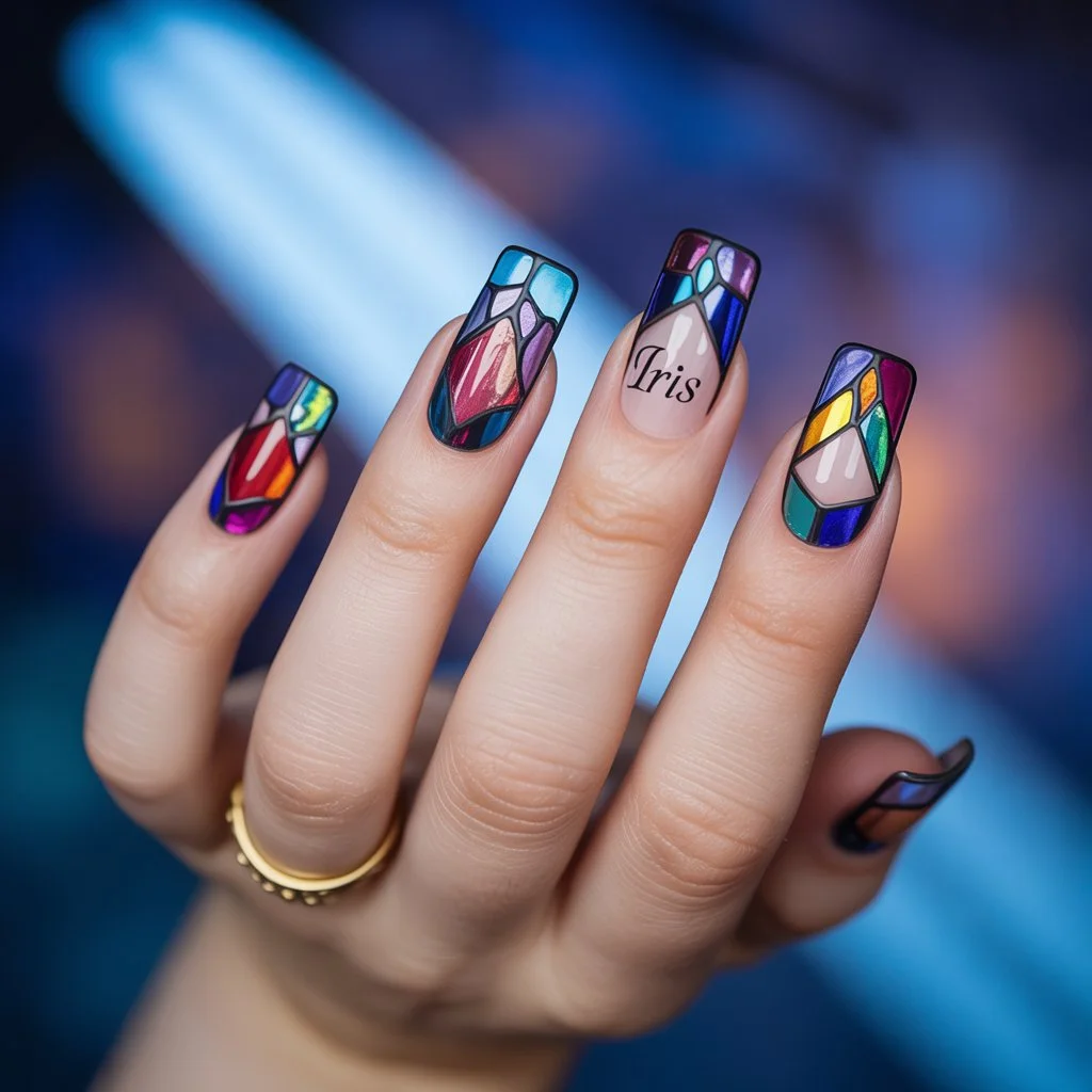 Stained Glass Nail Art: A Bold Trend with Timeless Elegance 2 Stained Glass Nail Art