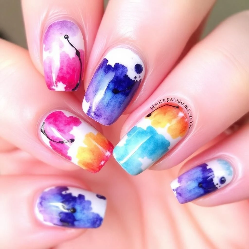 Summer Nails 2025: Almond Nails Ideas 2025 — 25+ Trendy Designs from French Tips to Bright Art 24 water color almond Summer Nails 2025