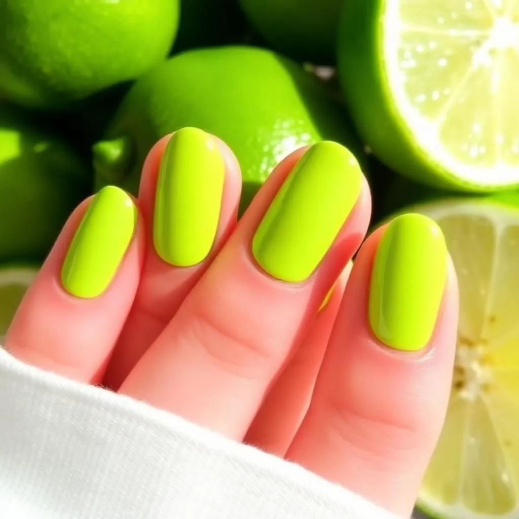 green lime nails