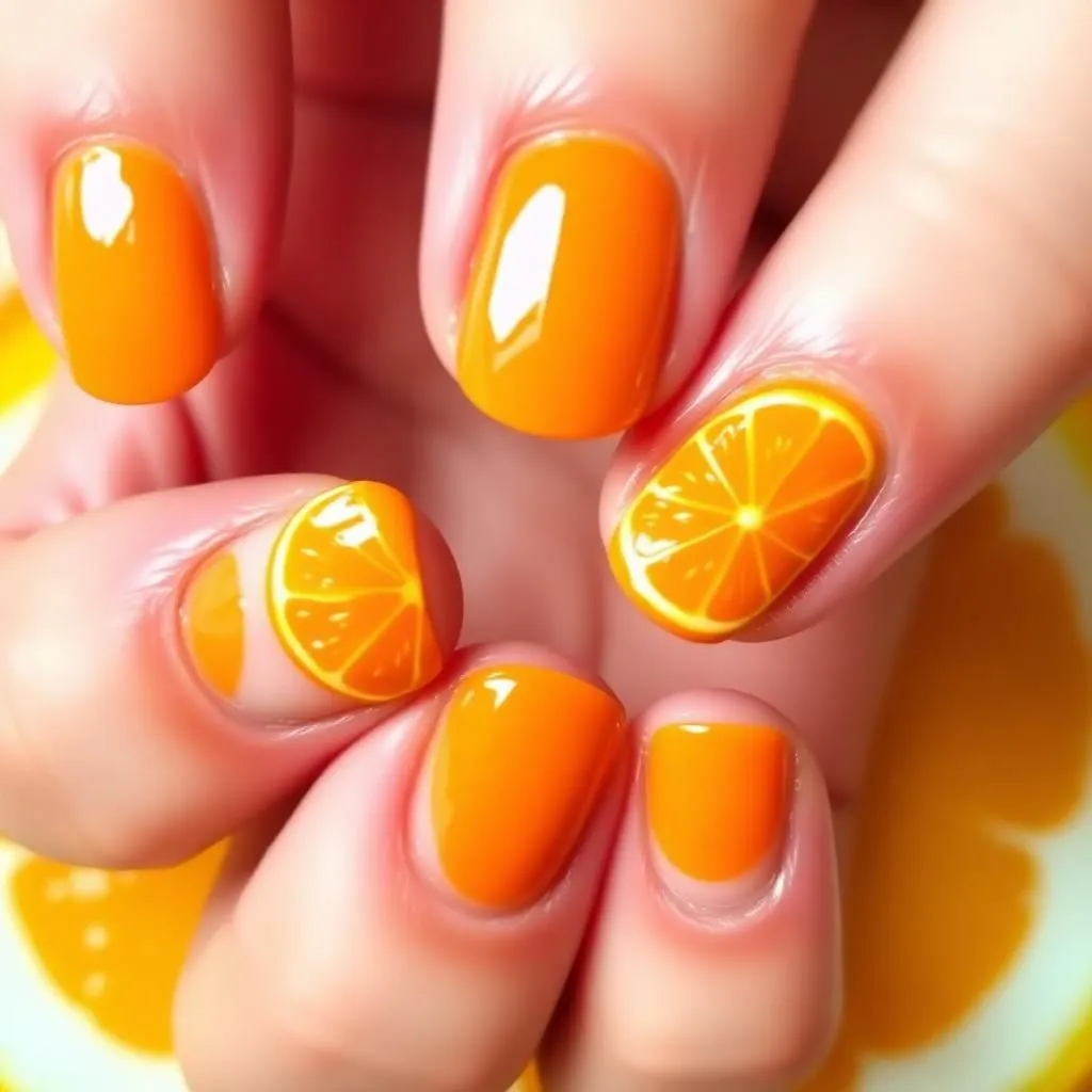 orange nails