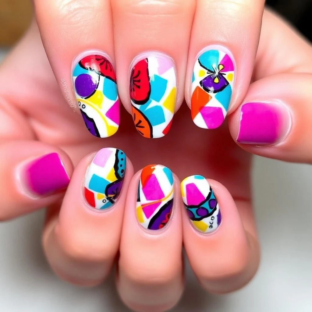 Colorful Abstract Nails