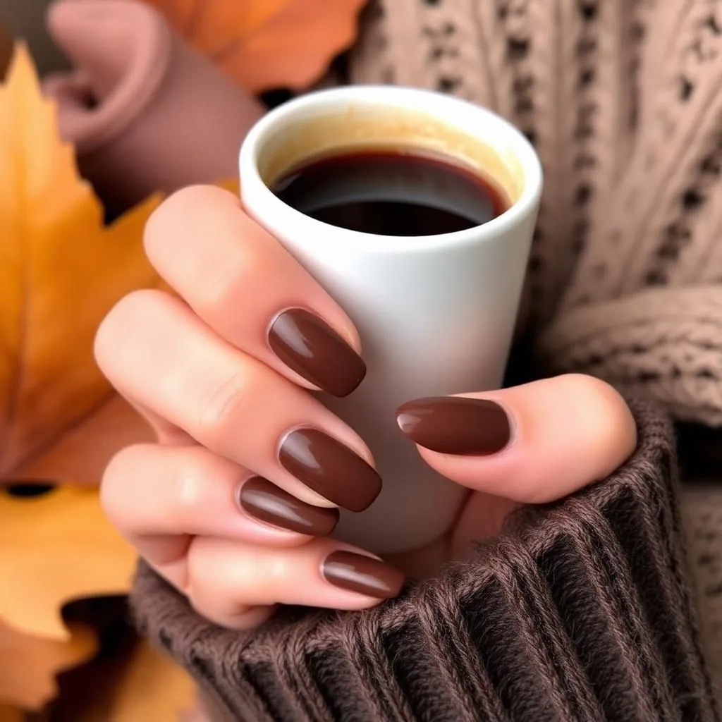 Chocolate Brown Nails