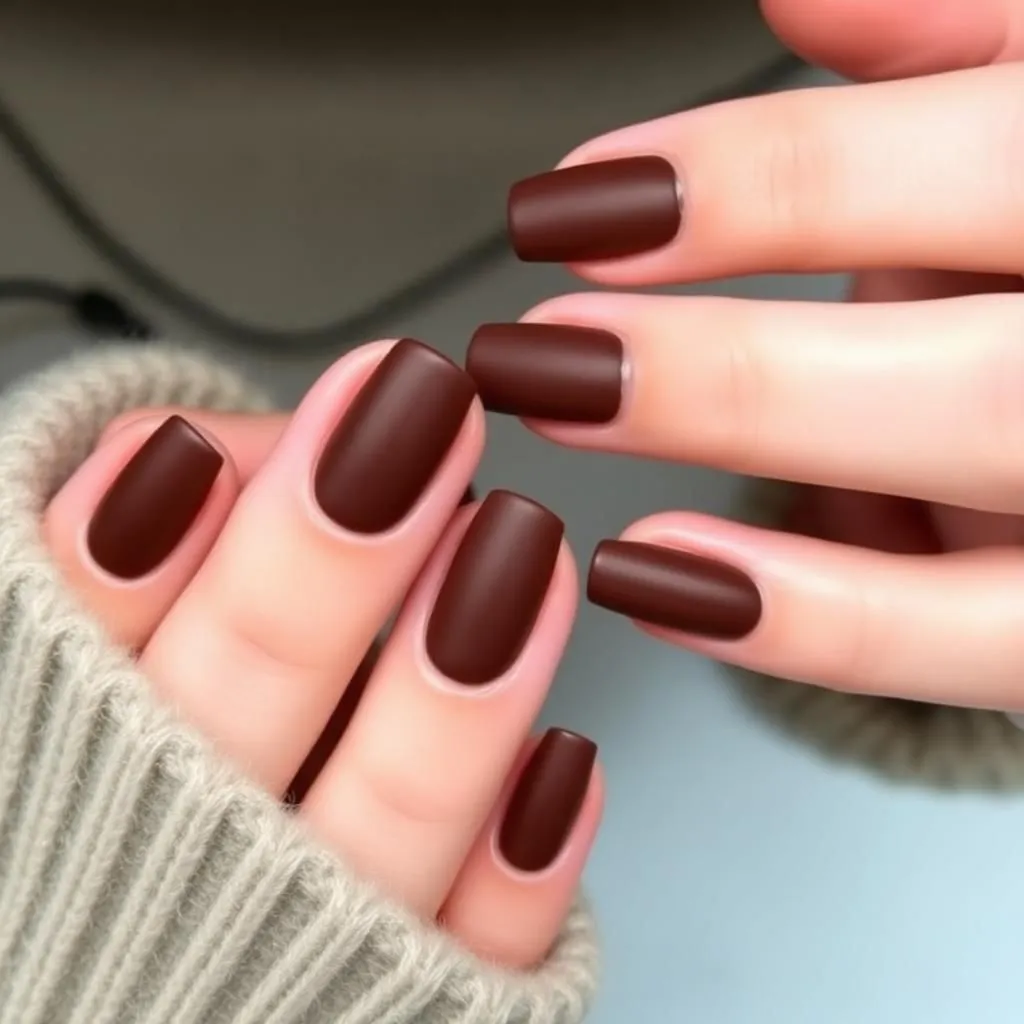 Chocolate Brown Nails for Cozy Vibes