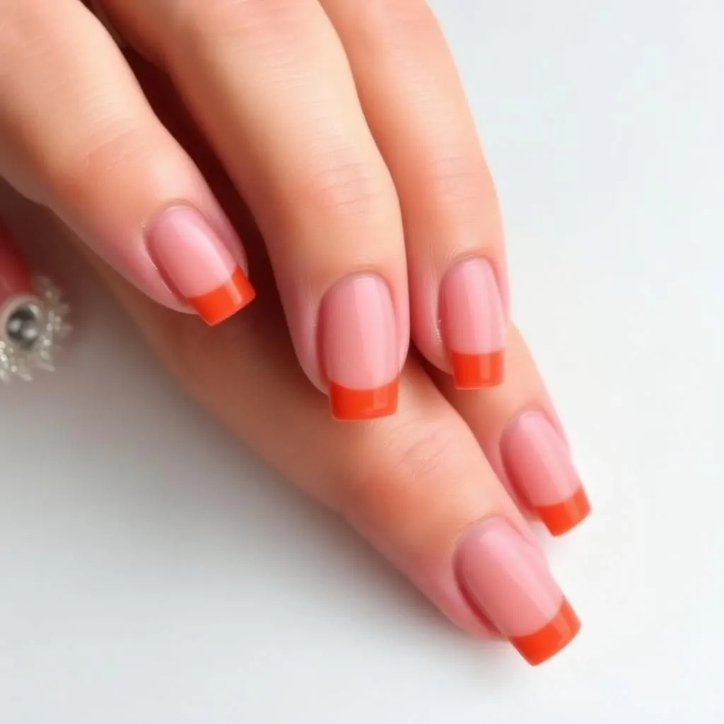 Terracotta French Tips for a Modern Twist