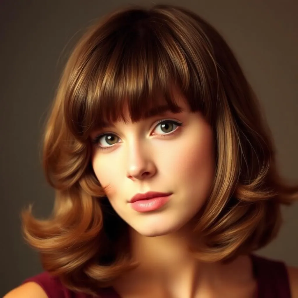 Must-See Shag Haircuts with Bangs for Your Next Salon Visit 3 Classic 70s Shag with Feathered Bangs