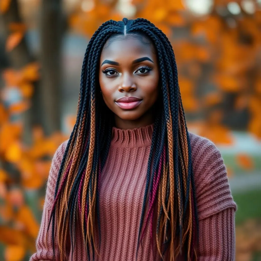 Read This Before Choosing Your Fall Hairstyle For Black Woman 6 Knotless Box Braids