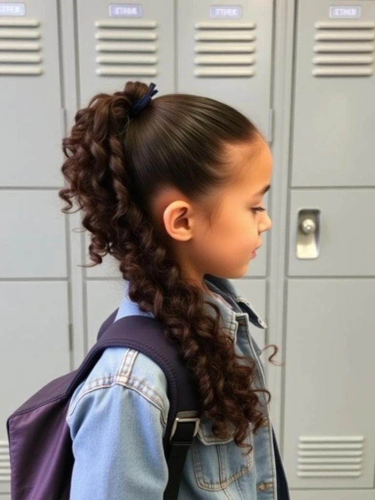 How to Rock Easy Curly Hairstyles for School Every Day (12 Styles) 4 Pineapple Ponytail