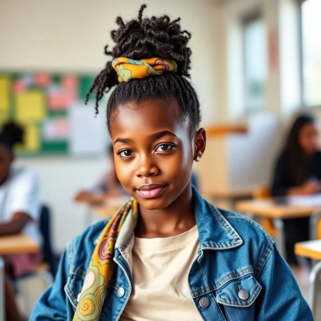 How to Rock Easy Curly Hairstyles for School Every Day (12 Styles) 14 Messy Curly Bun with Scarf