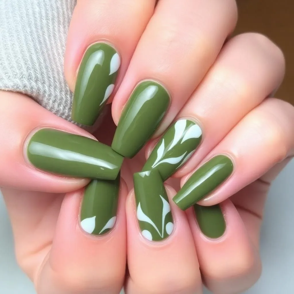 Olive Green with White Accents