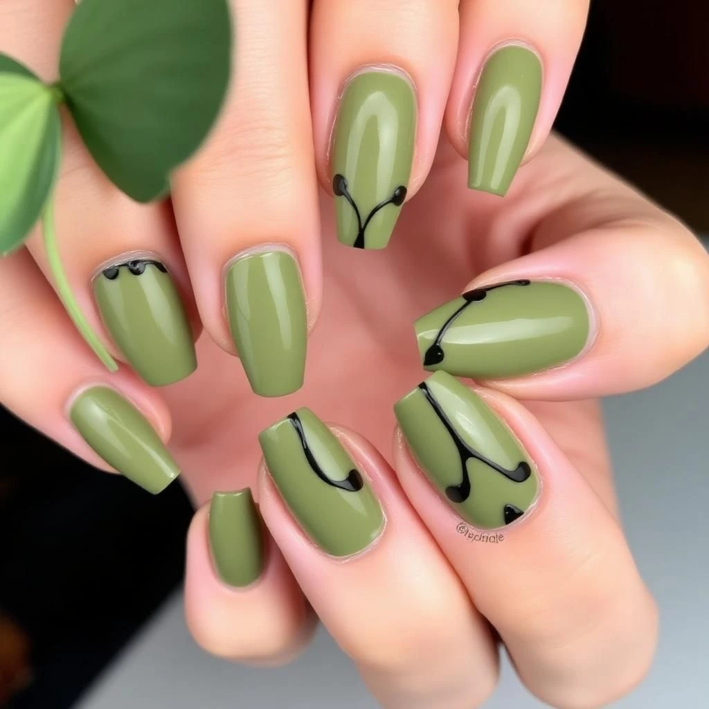 Olive Green with Black Detailing