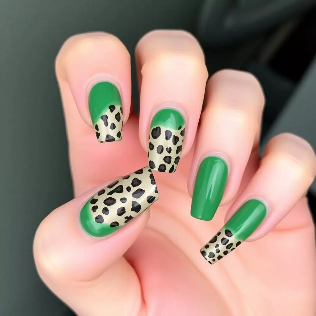 Green with Animal Print
