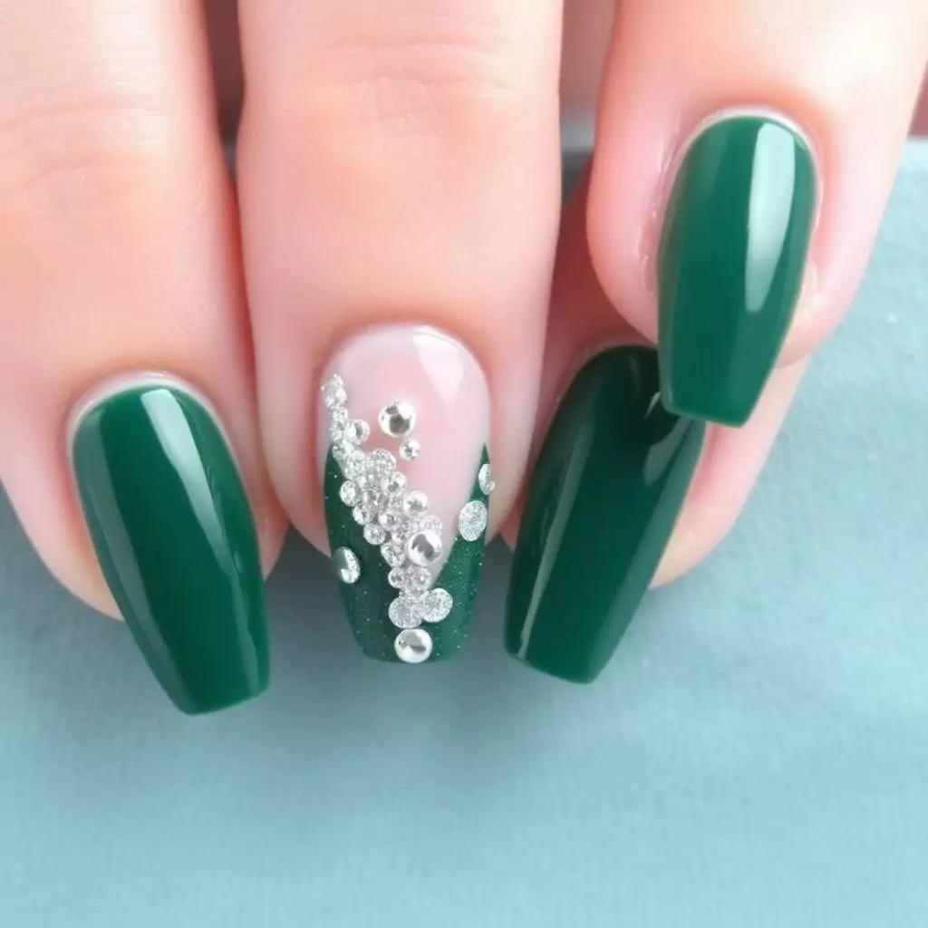 Forest Green with Silver Accents