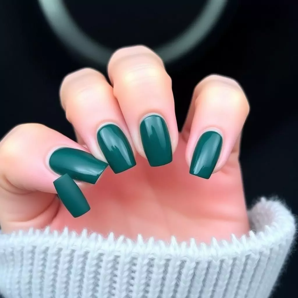 Dark Green with Negative Space