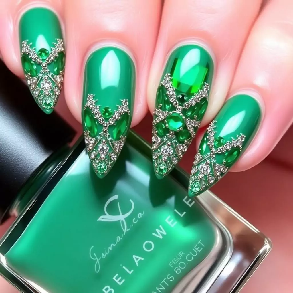 Dark Green with Negative Space