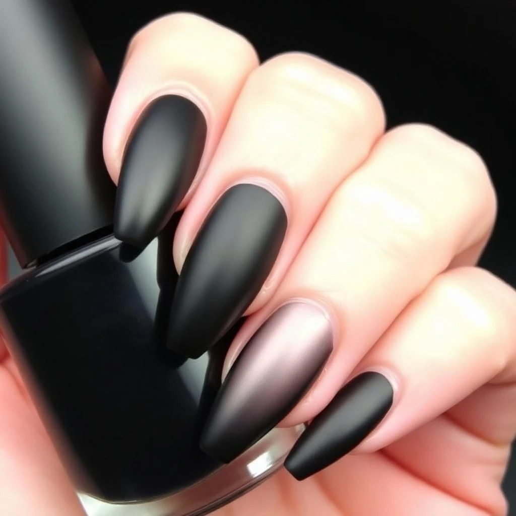Matte Black with Glossy Tips