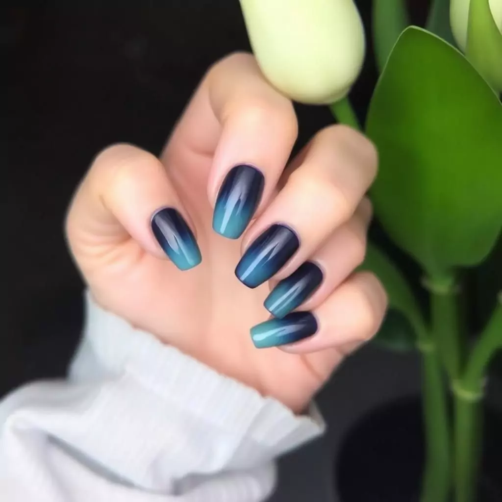 27 Enchanting Dark Fall Nails to Embrace the Season 28 Dark Gradient Blend