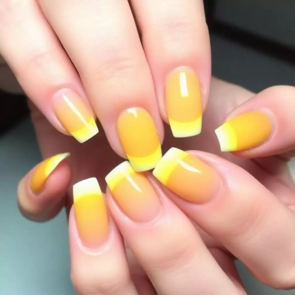 Mustard Yellow French Tips