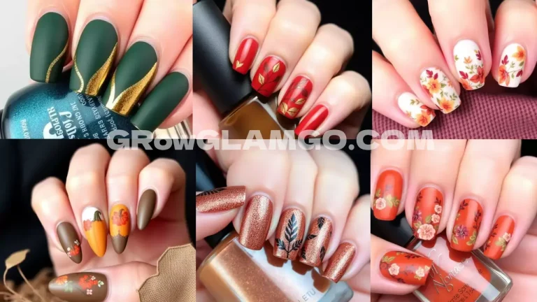 20 Stunning Fall Floral Nail Designs That Feature Leaves 3 Fall Floral Nail Designs