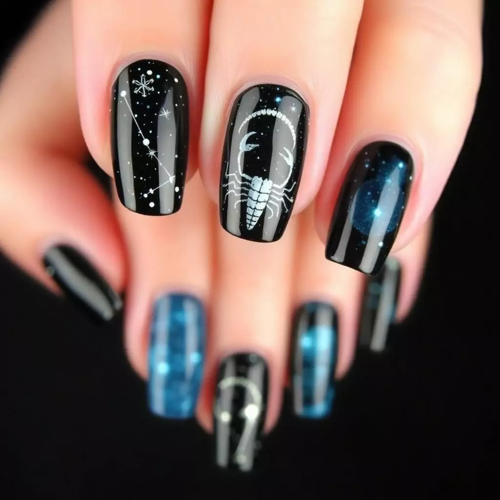 15 Stunning Scorpio Nails Designs You’ll Love 3 Scorpio Constellation Art