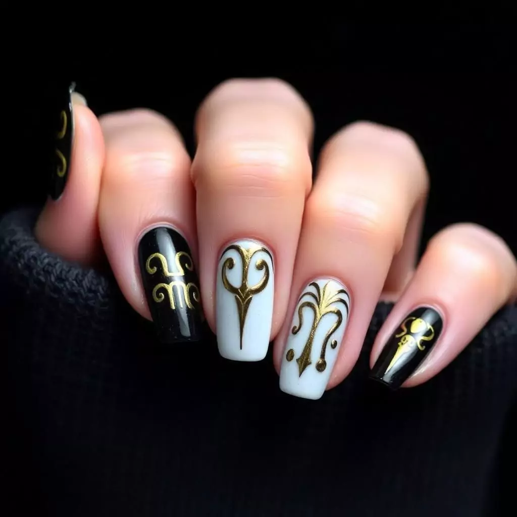 15 Stunning Scorpio Nails Designs You’ll Love 8 Minimal Zodiac Symbol Nails